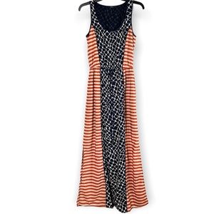 THML Red Blue and Antique White Womens Size Small Sleeveless Boutique Maxi Dress